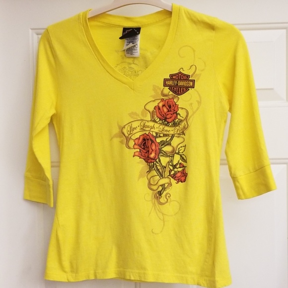 Harley-Davidson Tops - Yellow Harley-Davidson Tee